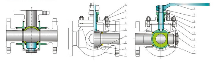 三通球閥產(chǎn)品結構圖